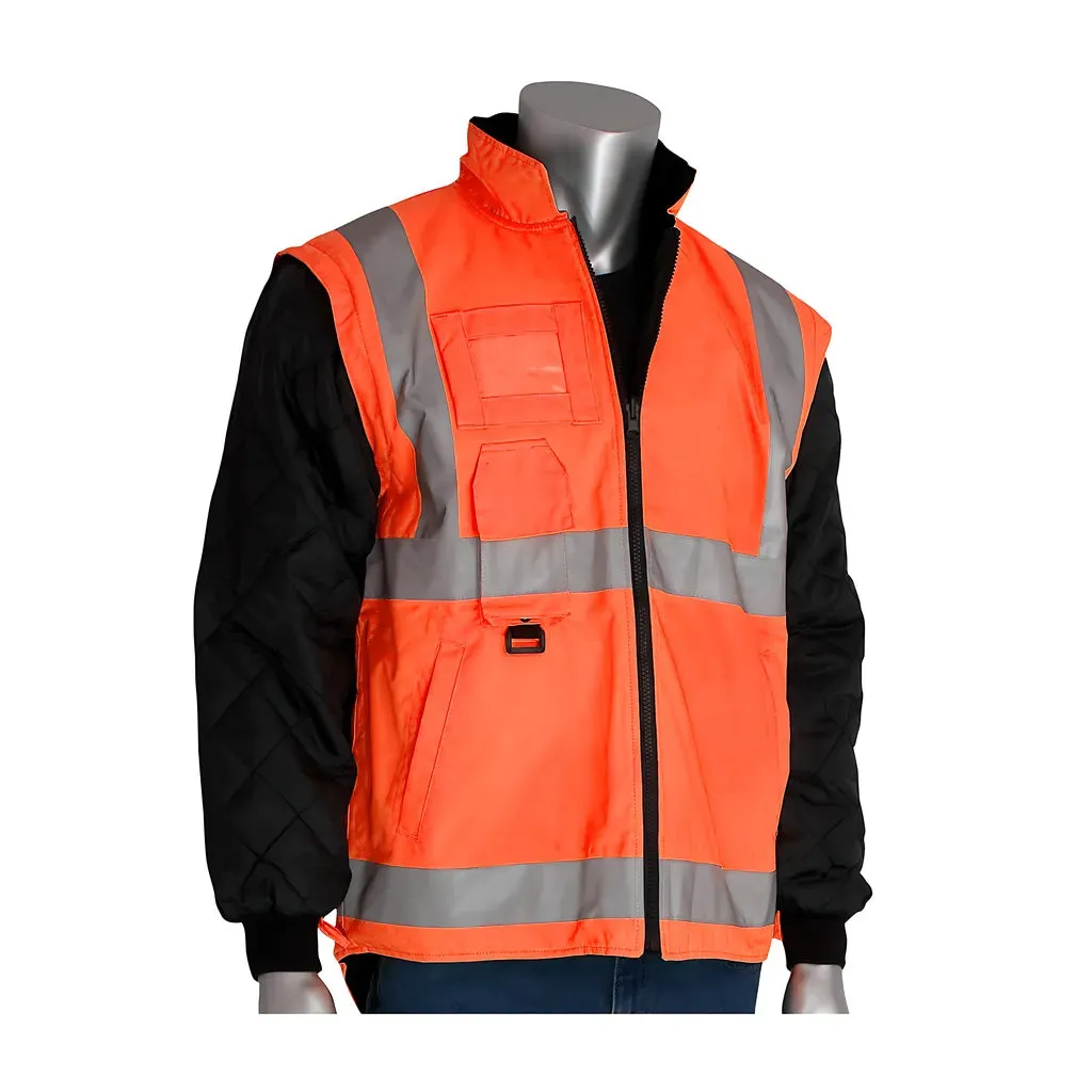 PIP 343-1756-OR/M ANSI Type R Class 3 7-in-1 All Conditions Coat with Inner Jacket and Vest Combination