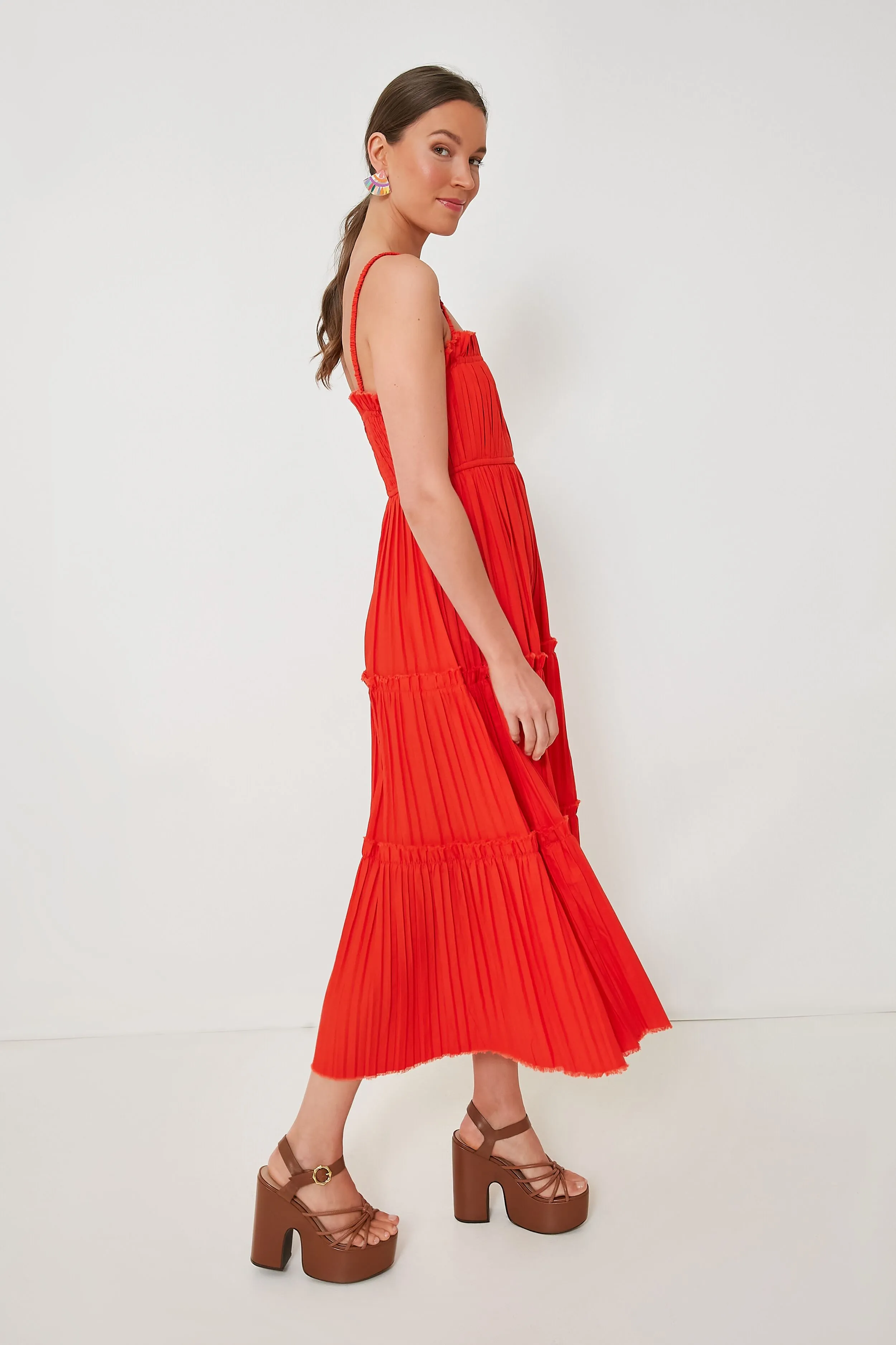 Poppy Greir Pleating Slip Dress