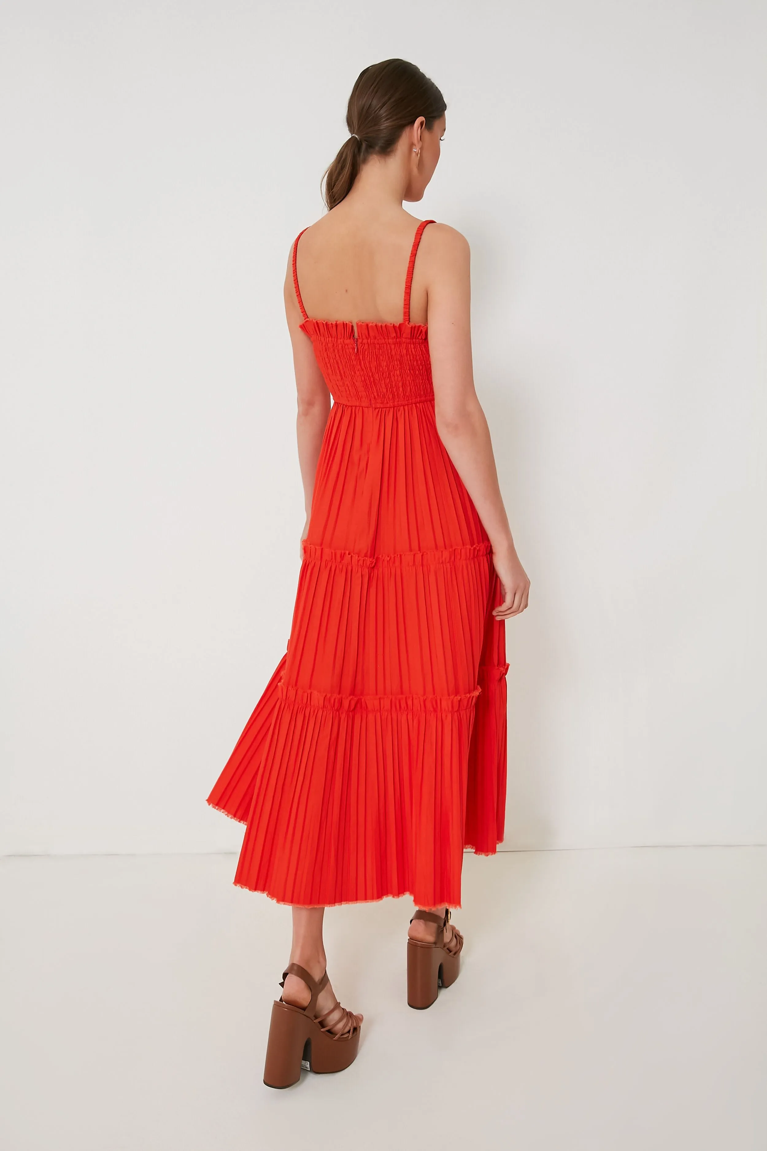 Poppy Greir Pleating Slip Dress