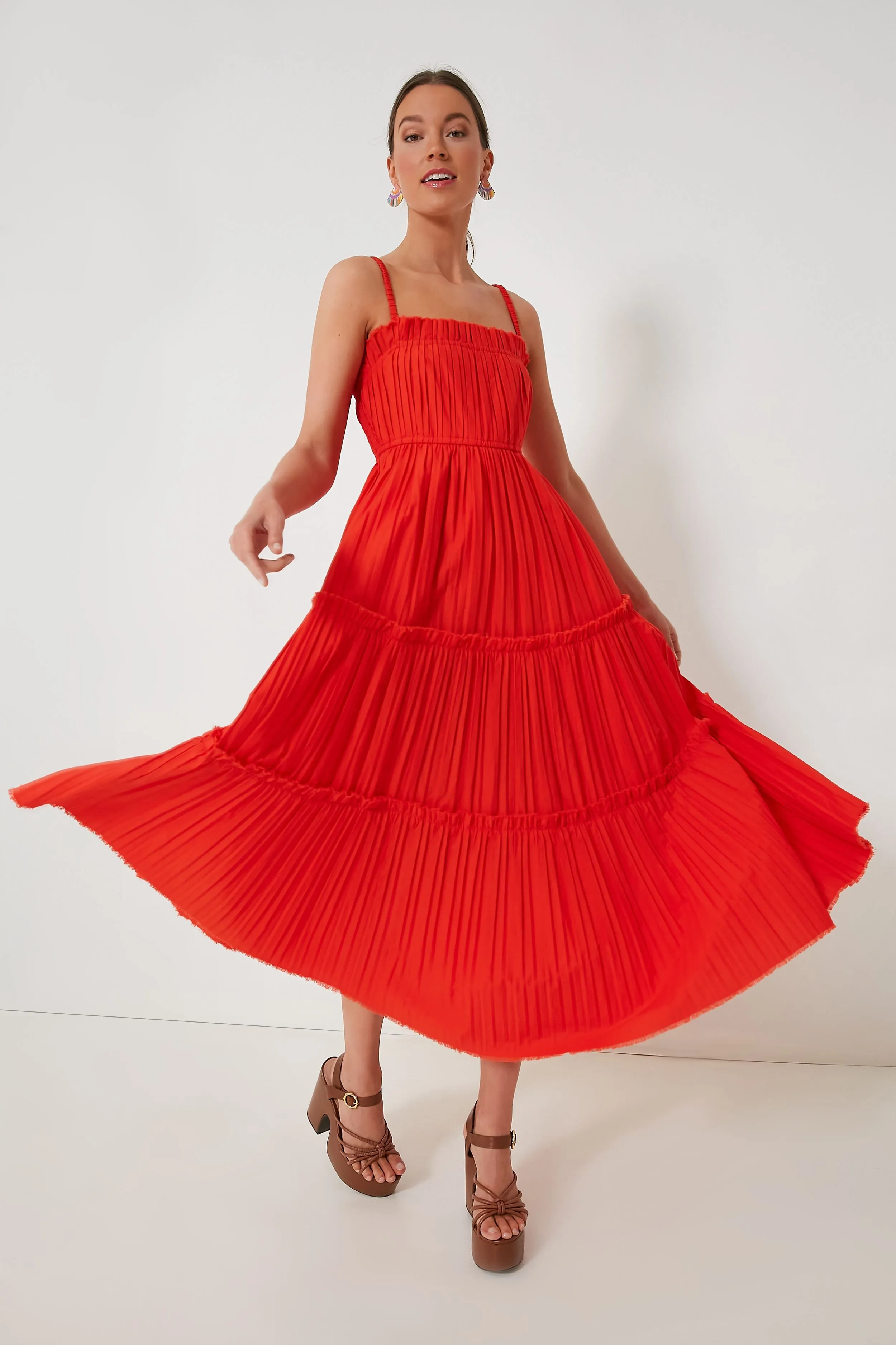 Poppy Greir Pleating Slip Dress