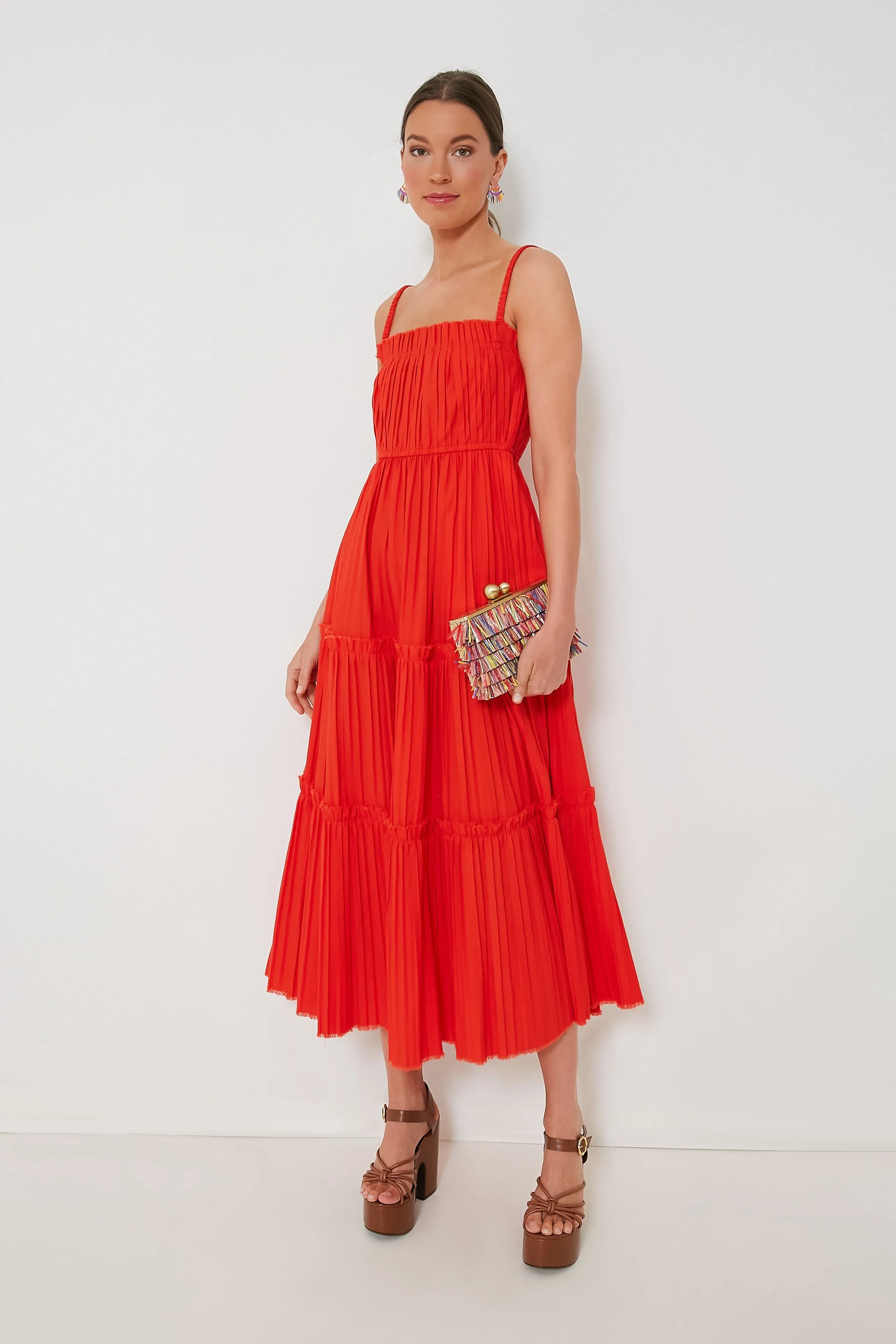 Poppy Greir Pleating Slip Dress