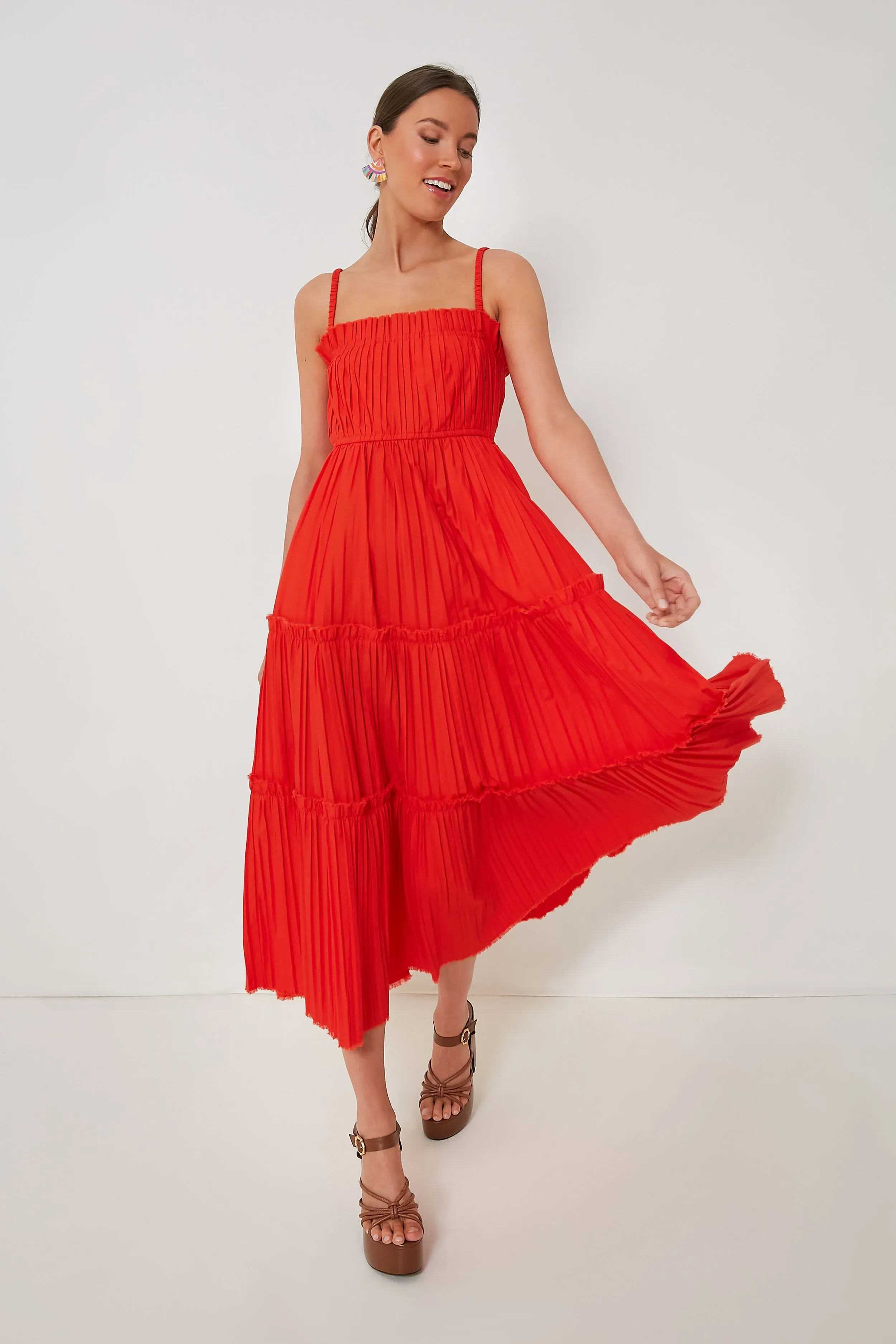 Poppy Greir Pleating Slip Dress