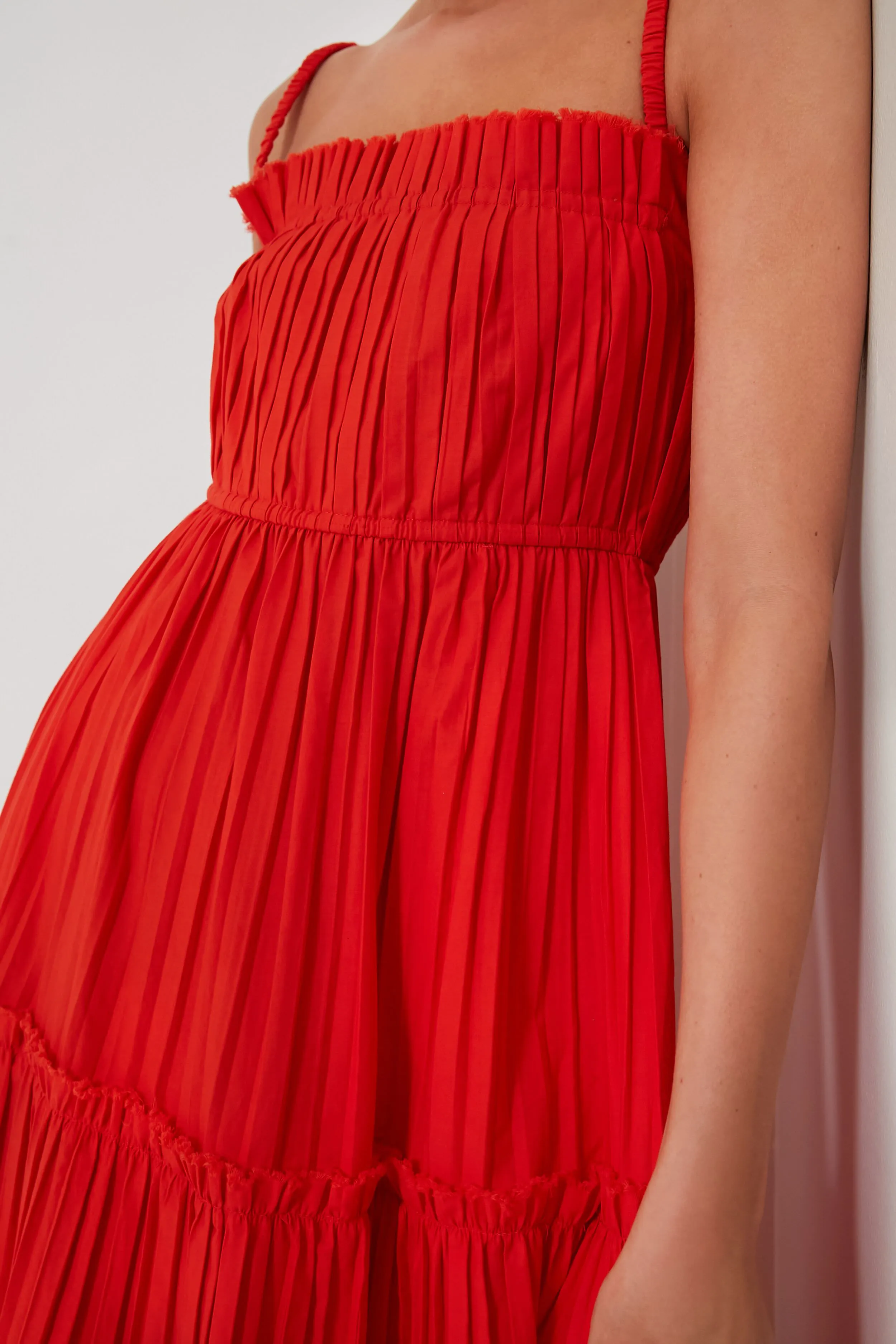 Poppy Greir Pleating Slip Dress