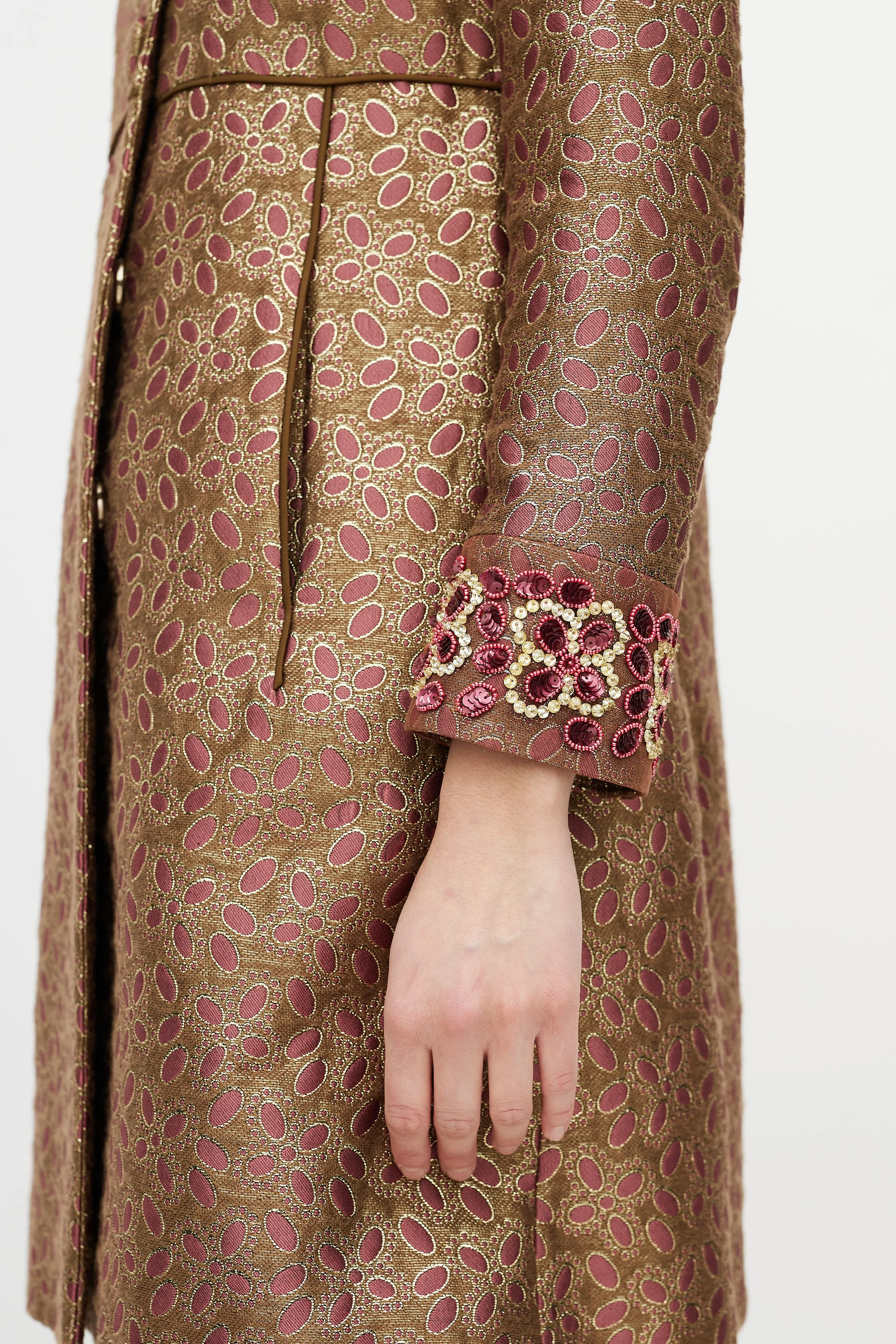 Purple & Gold Brocade & Sequin Coat