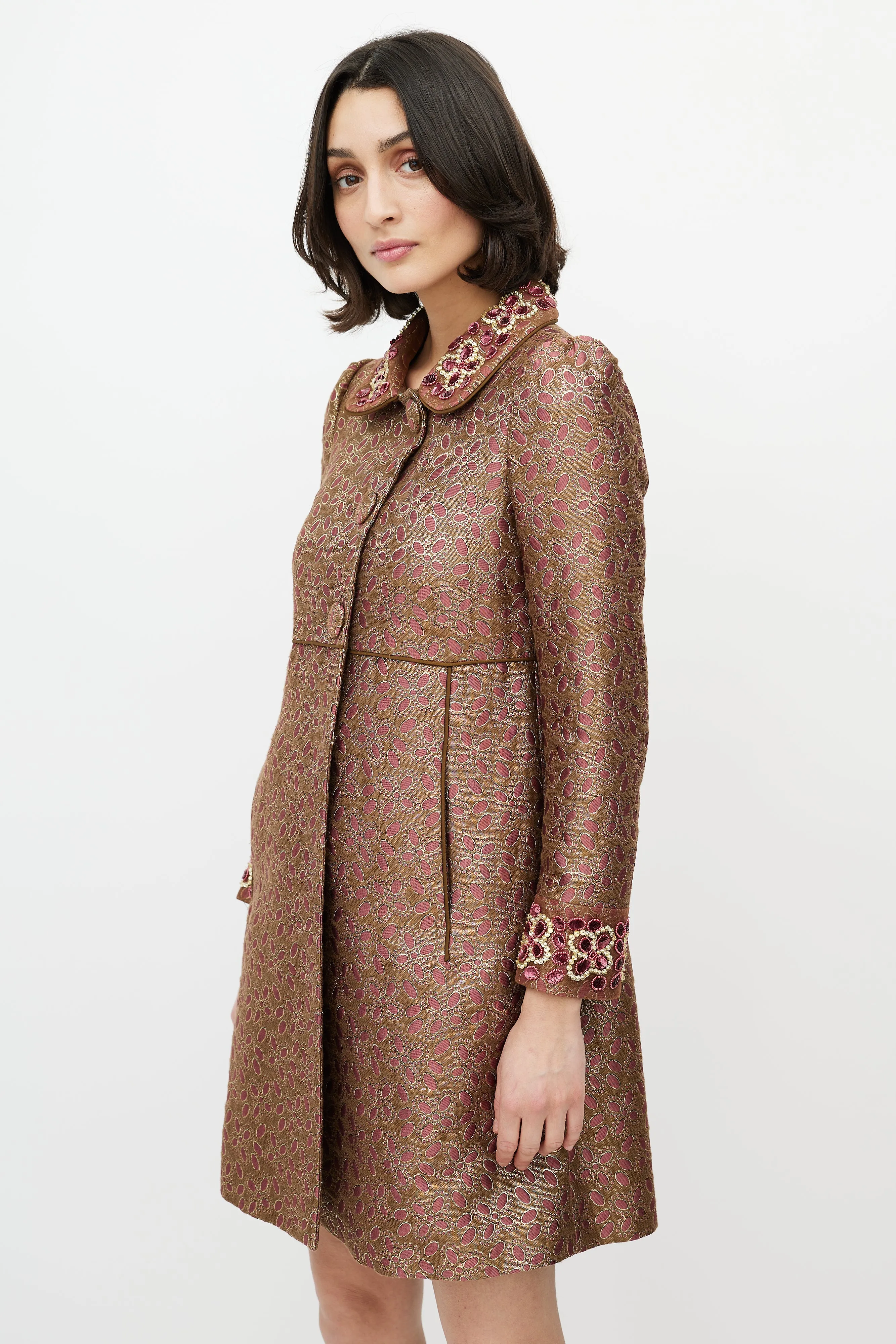 Purple & Gold Brocade & Sequin Coat