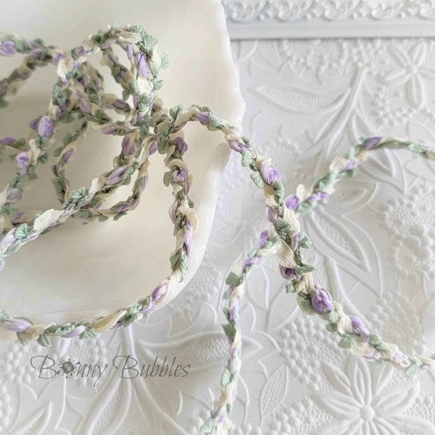 Purple and Green Ribbon Trim