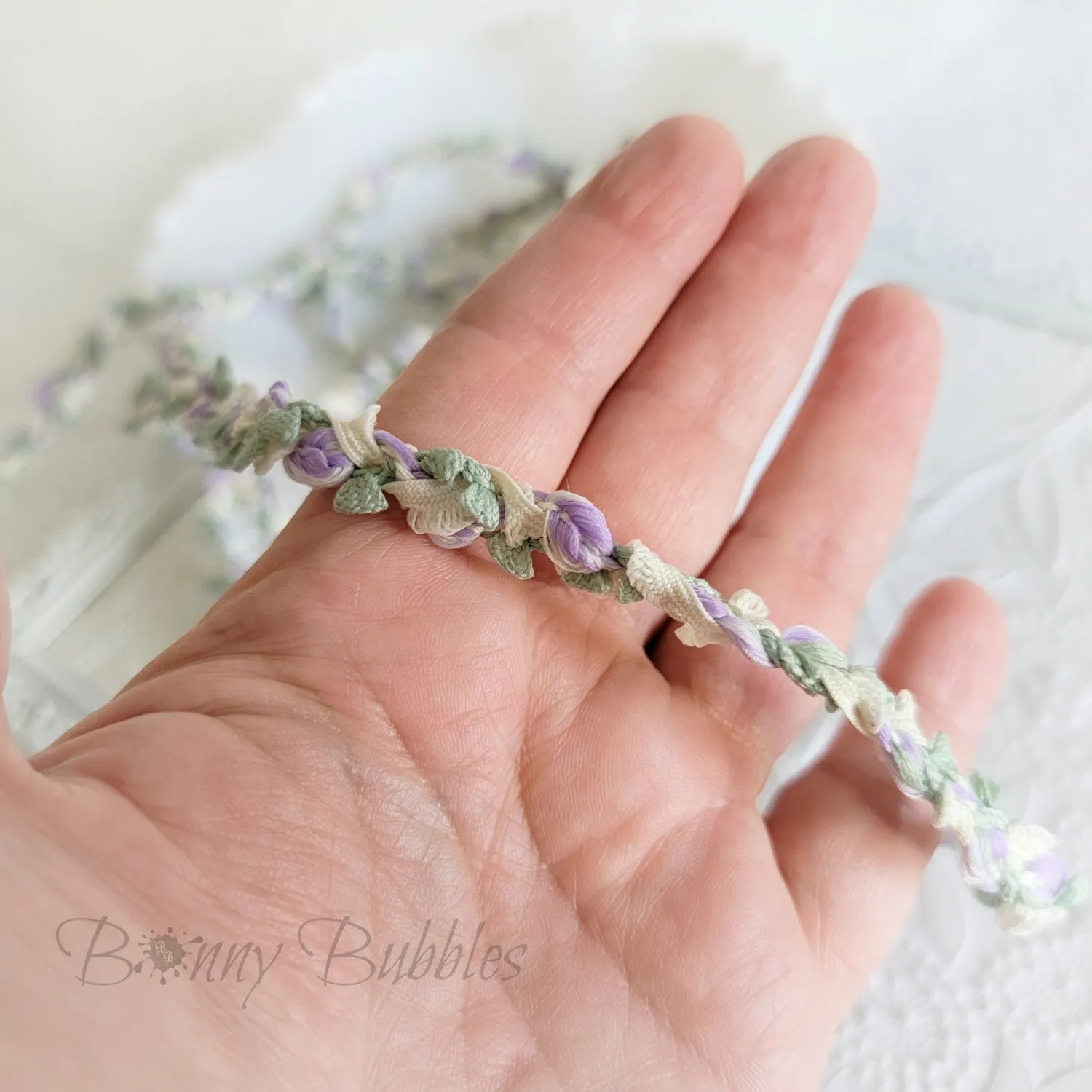 Purple and Green Ribbon Trim