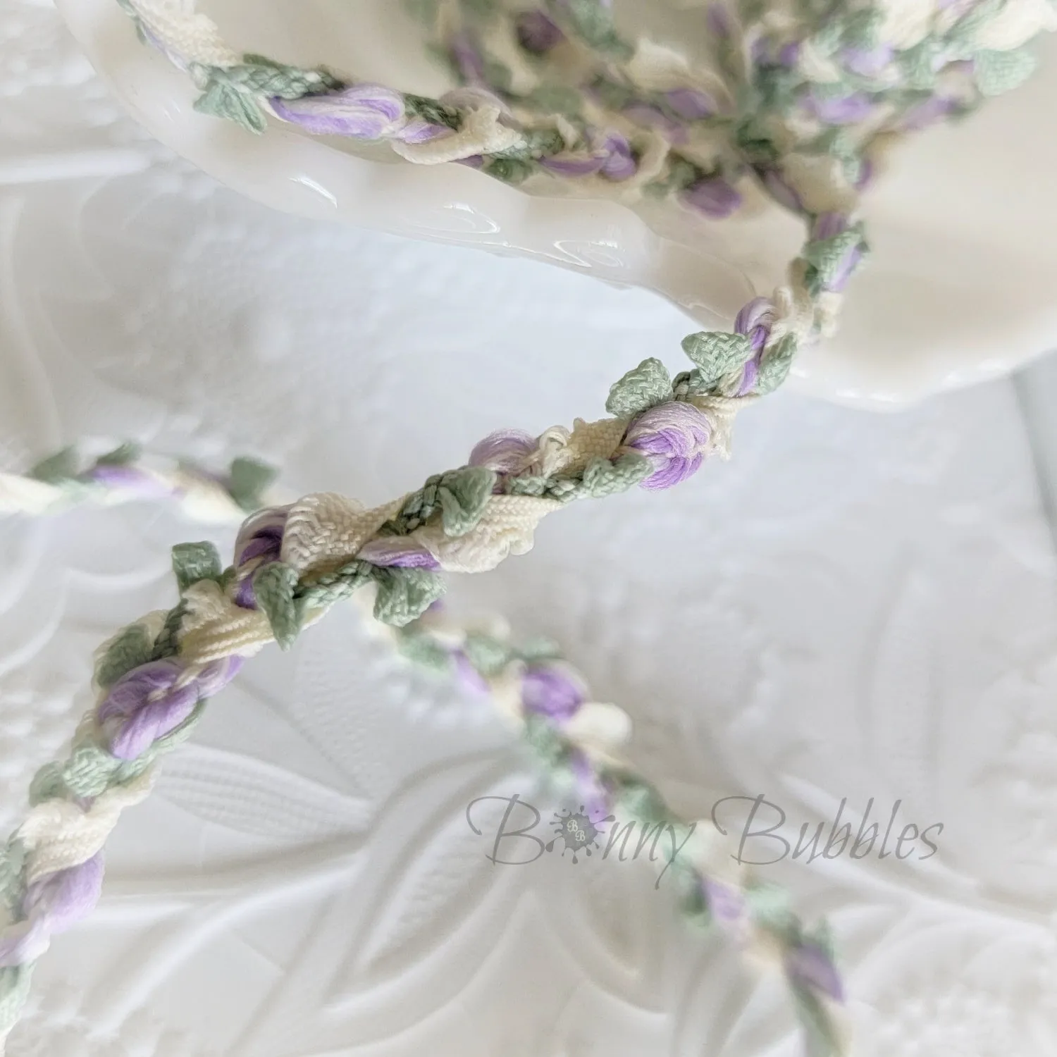 Purple and Green Ribbon Trim