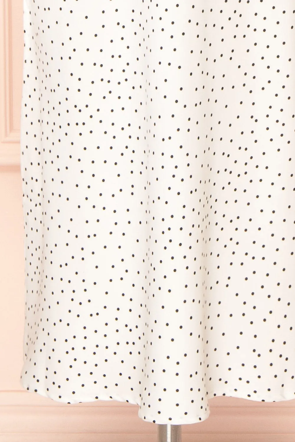 Rebby Polka Dot White | Silky Fitted Midi Dress