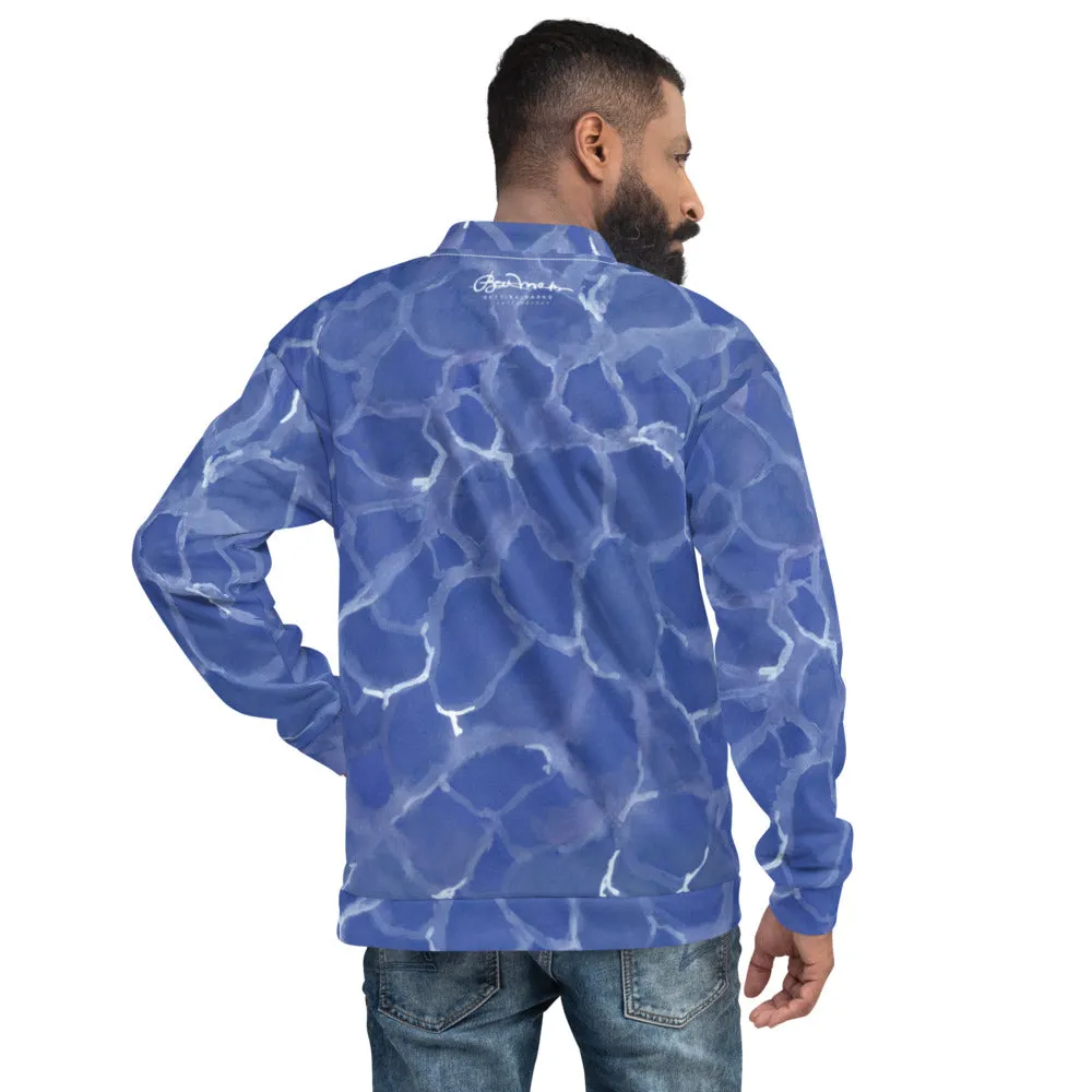 Recycled Unisex Bomber Jacket - Blue Pool - MenRecycled