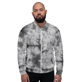 Recycled Unisex Bomber Jacket - Grey Tie Dye - Men