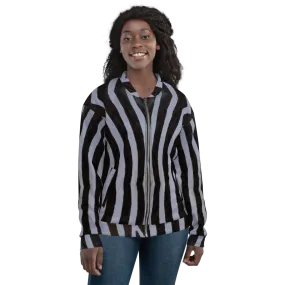 Recycled Unisex Bomber Jacket - Grey Zebra - Women