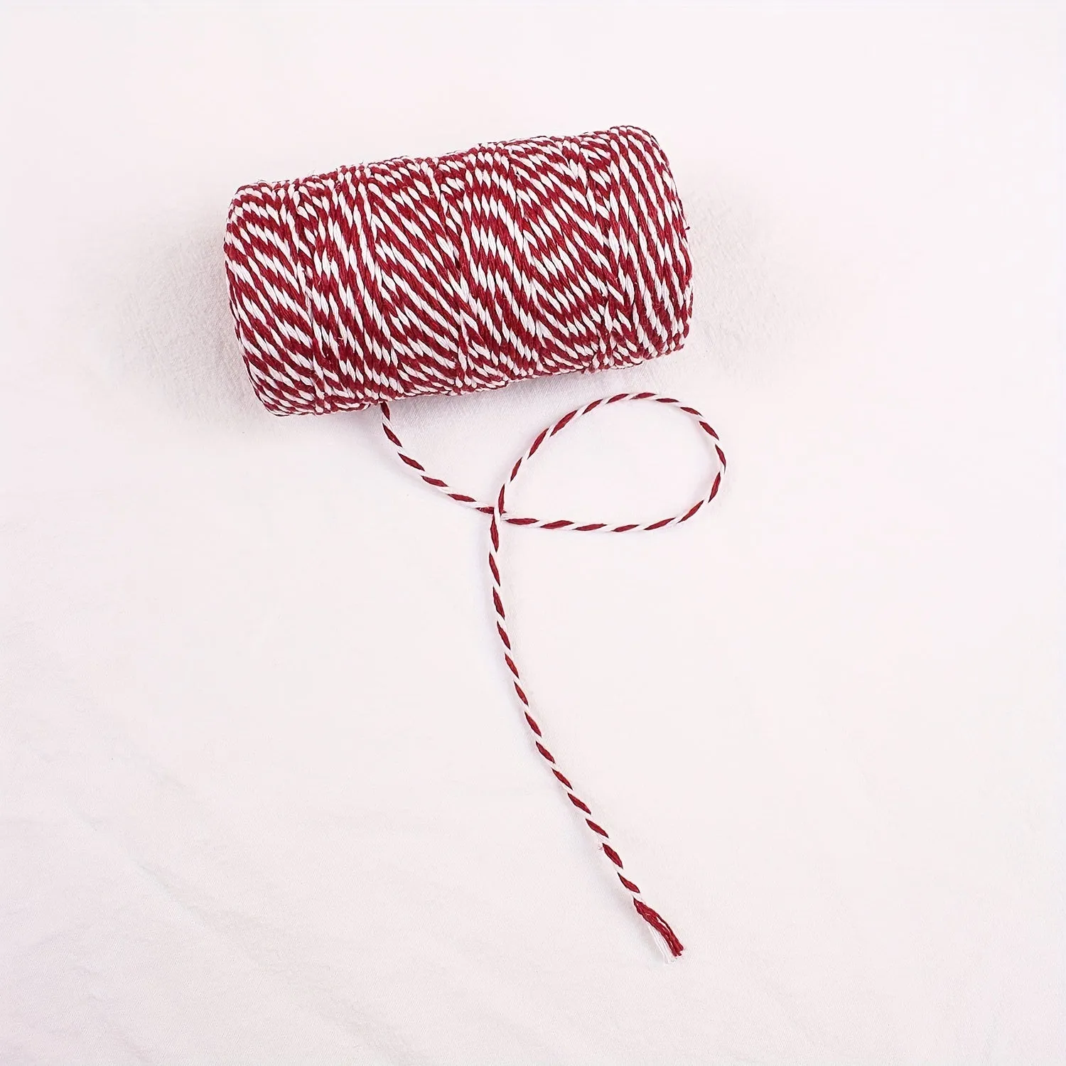 Red  white cotton rope for festive DIY projects  gifts