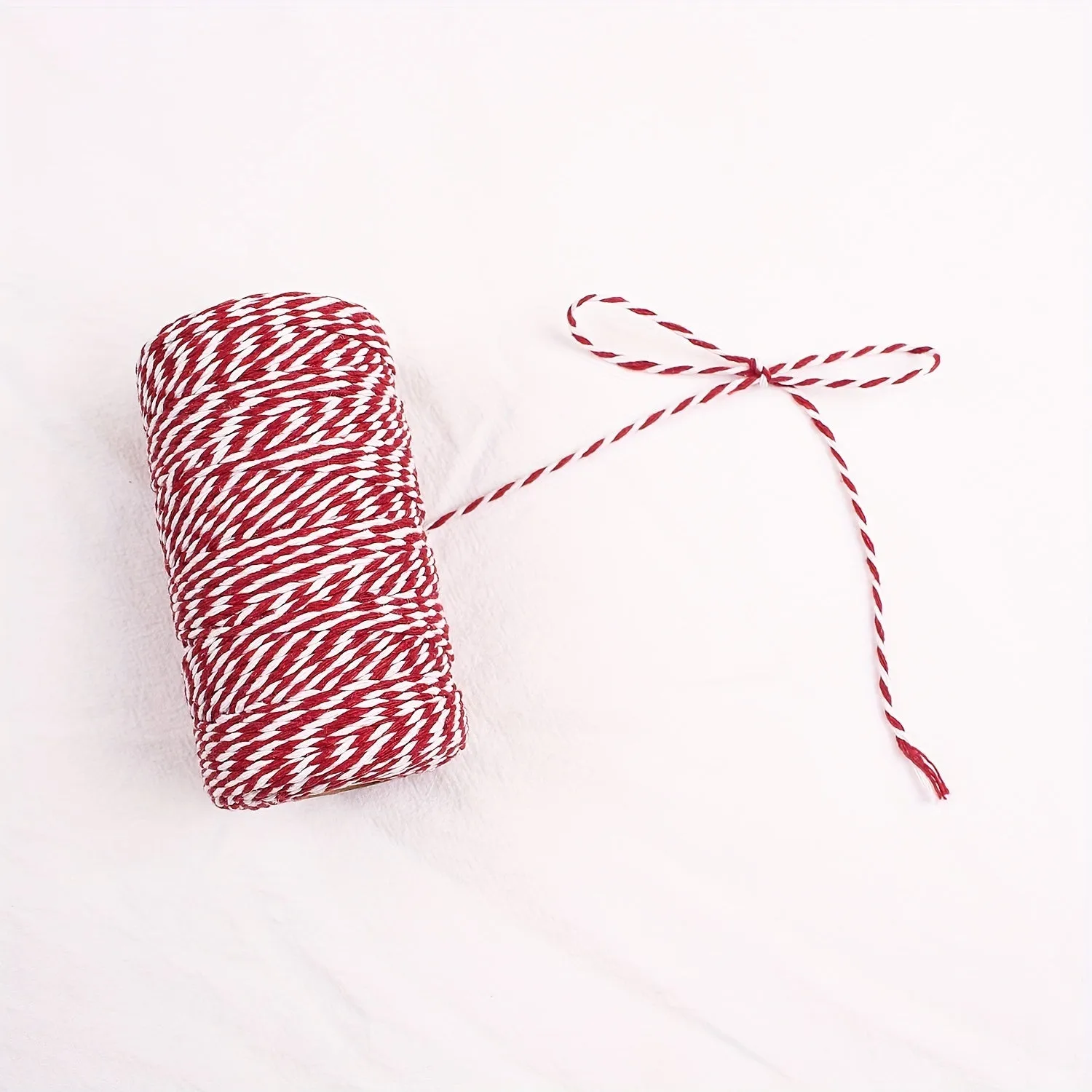 Red  white cotton rope for festive DIY projects  gifts