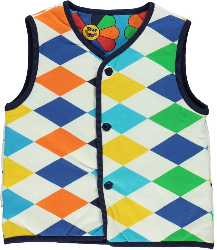 Reversible padded vest Flower