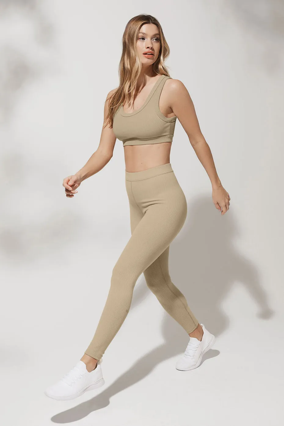 Ribbed High-Waist 7/8 Blissful Legging - California Sand