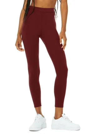 Ribbed High-Waist 7/8 Blissful Legging - Cranberry