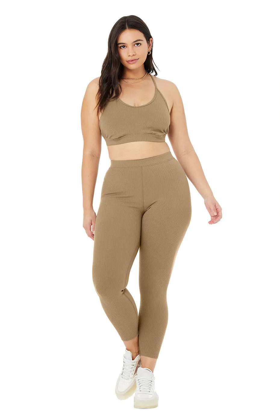 Ribbed High-Waist 7/8 Blissful Legging - Gravel