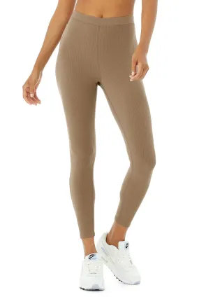 Ribbed High-Waist 7/8 Blissful Legging - Gravel