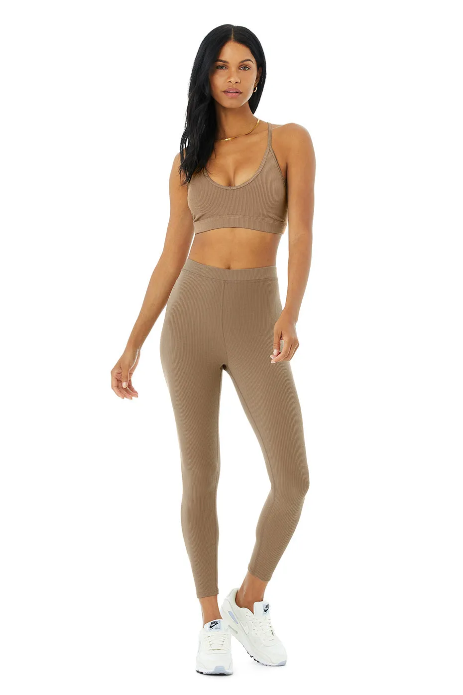 Ribbed High-Waist 7/8 Blissful Legging - Gravel