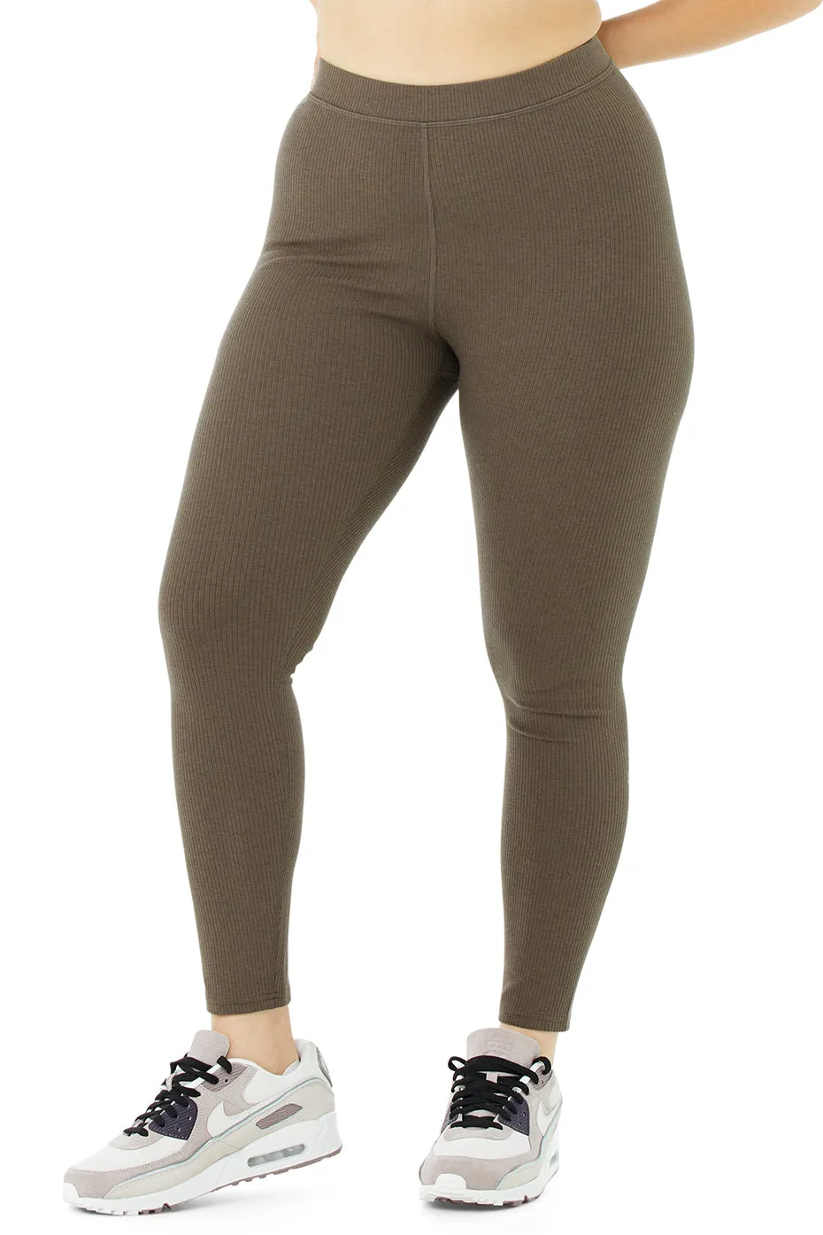 Ribbed High-Waist 7/8 Blissful Legging - Hot Cocoa