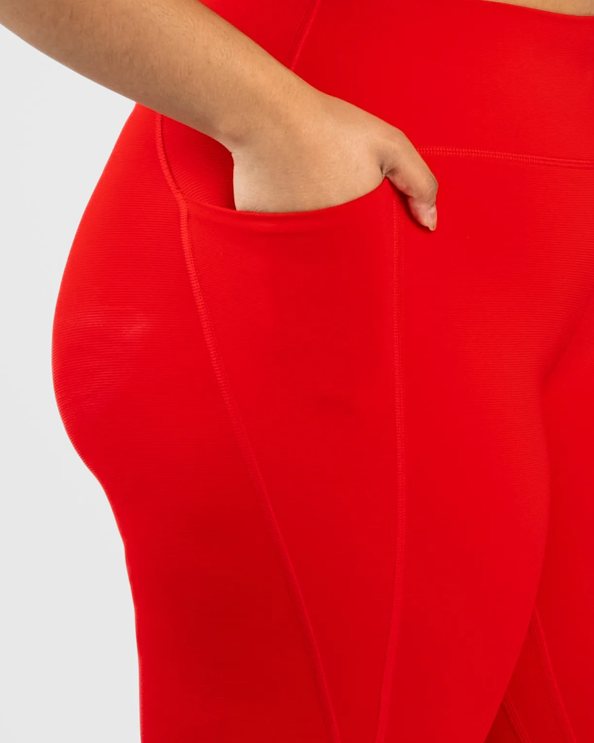 Ribbed Shakti 7/8 Leggings - Heartthrob