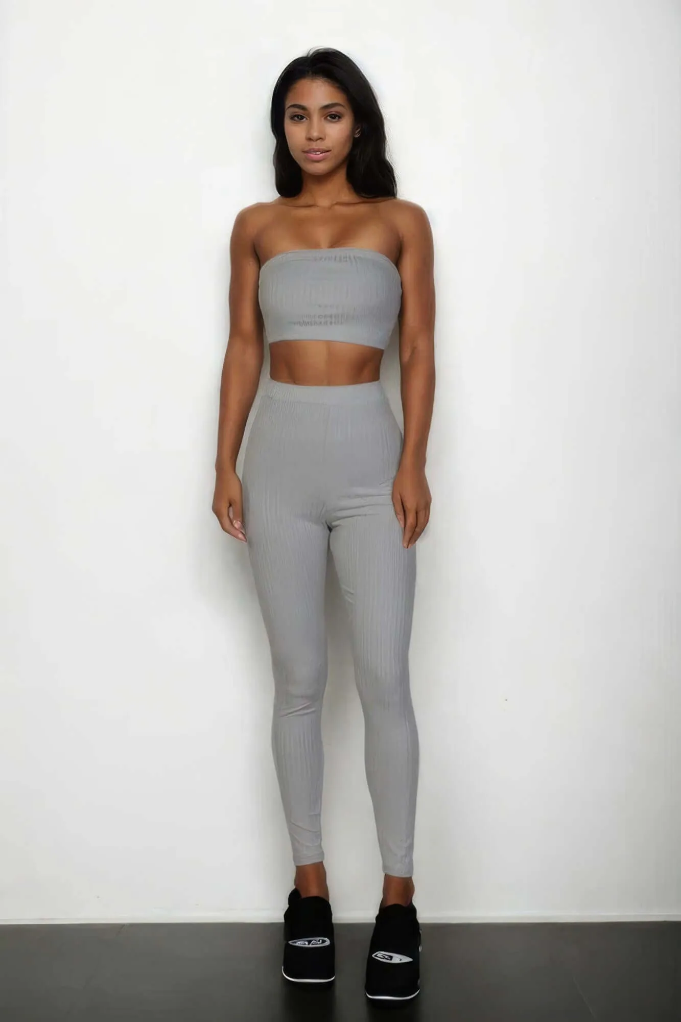 Ribbed Tube Top & Leggings Outfit Set