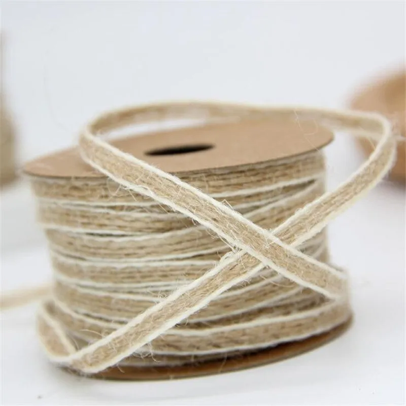 Rustic Wedding Burlap Ribbon with Lace for DIY Crafts