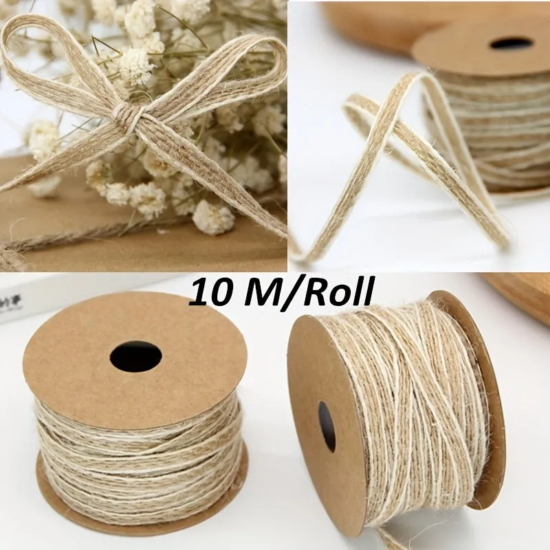 Rustic Wedding Burlap Ribbon with Lace for DIY Crafts