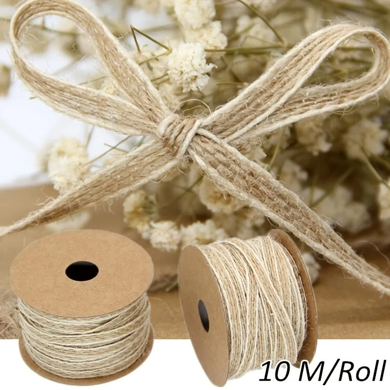 Rustic Wedding Burlap Ribbon with Lace for DIY Crafts