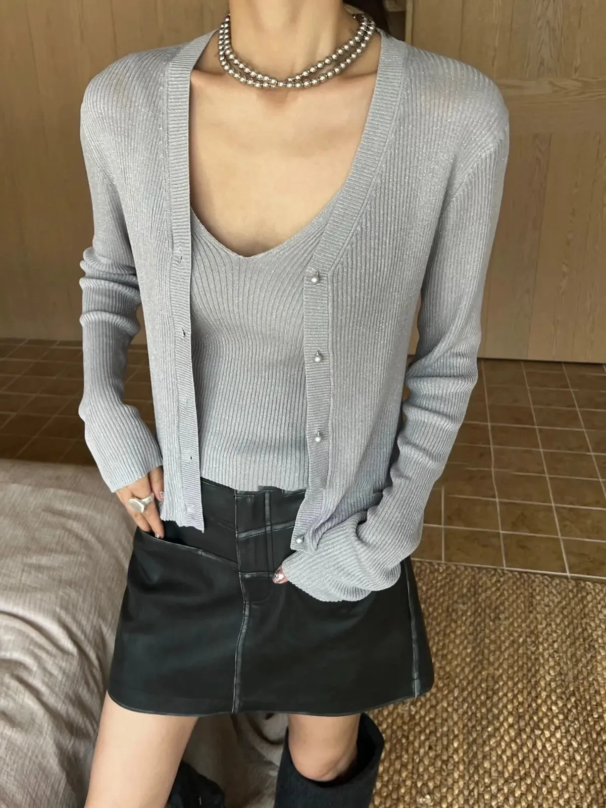 S7607 Slip and Cardigan Duo