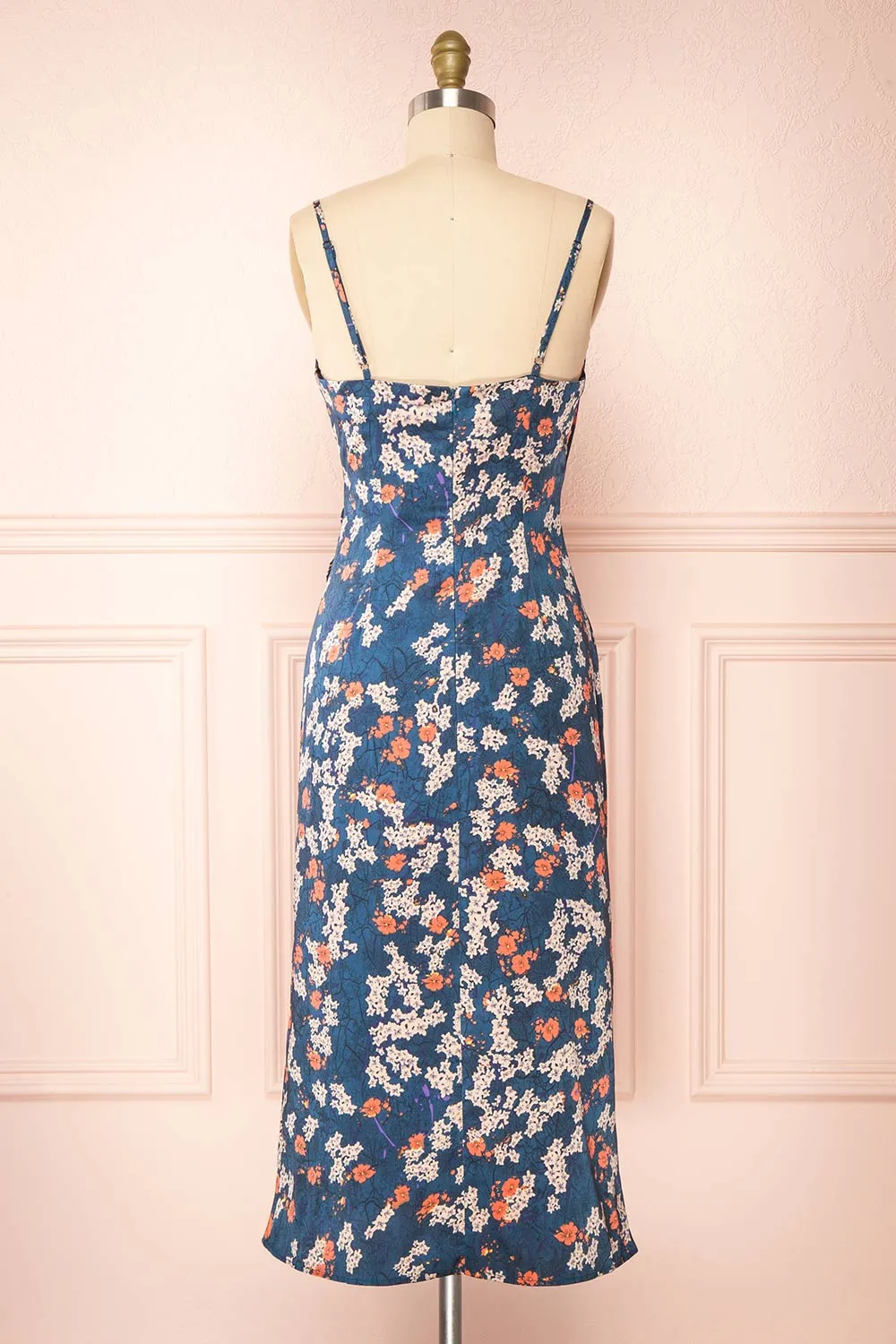 Sallye | Cowl Neck Floral Midi Dress