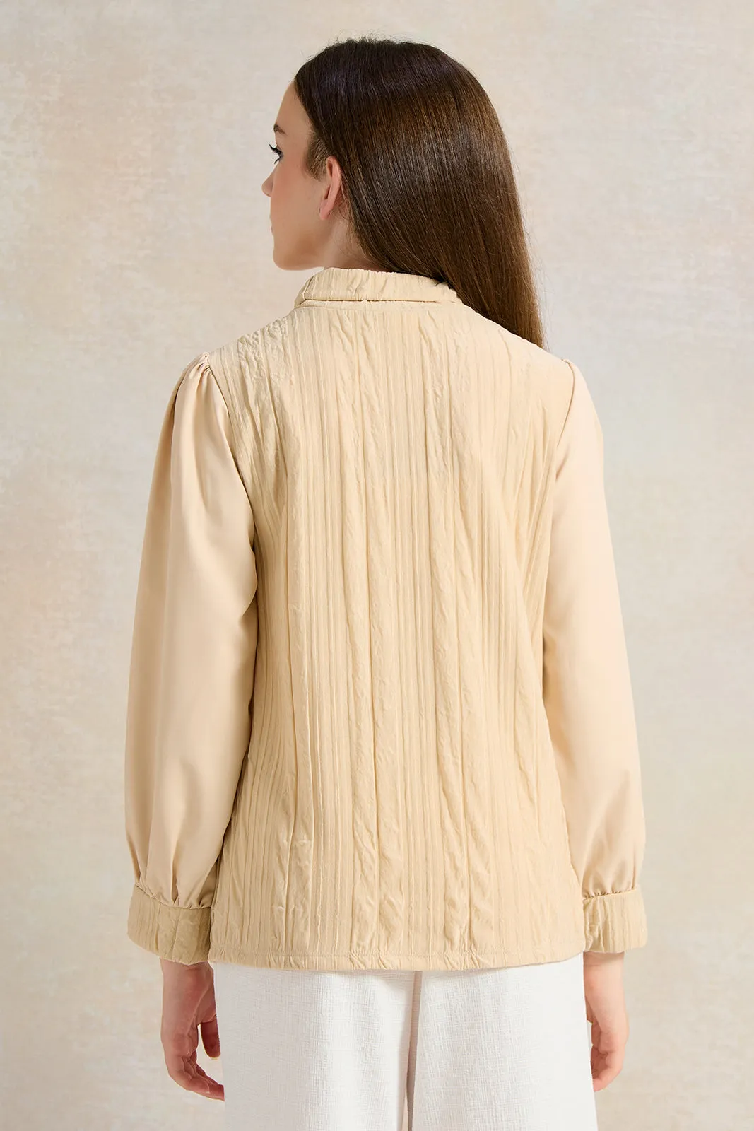 Senior Girls Beige Textured Top