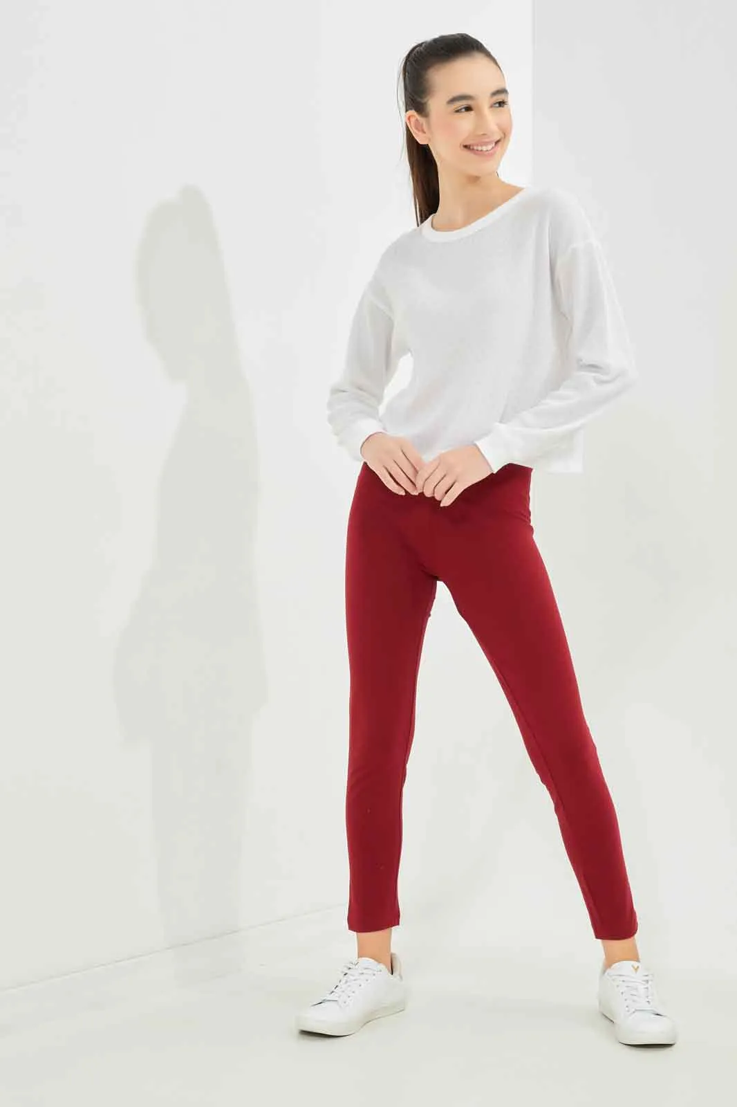 Senior Girls Burgandy Leggings