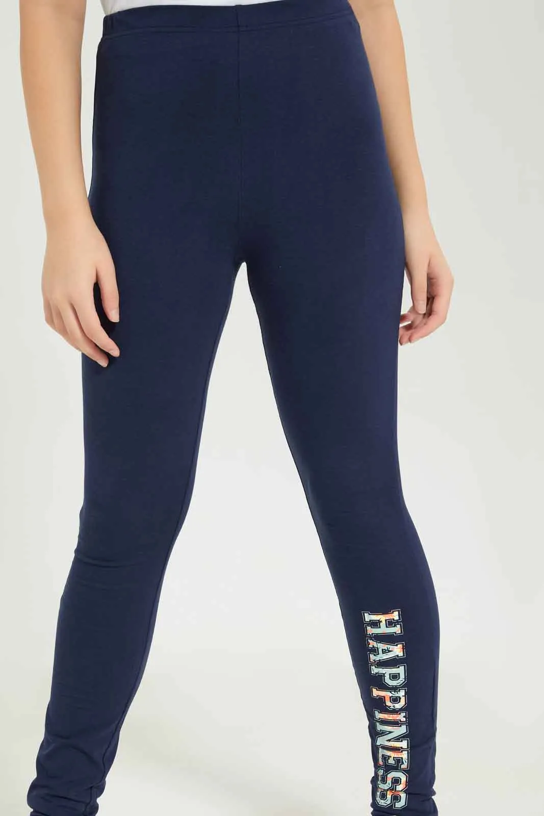 Senior Girls Navy Placement Print Legging