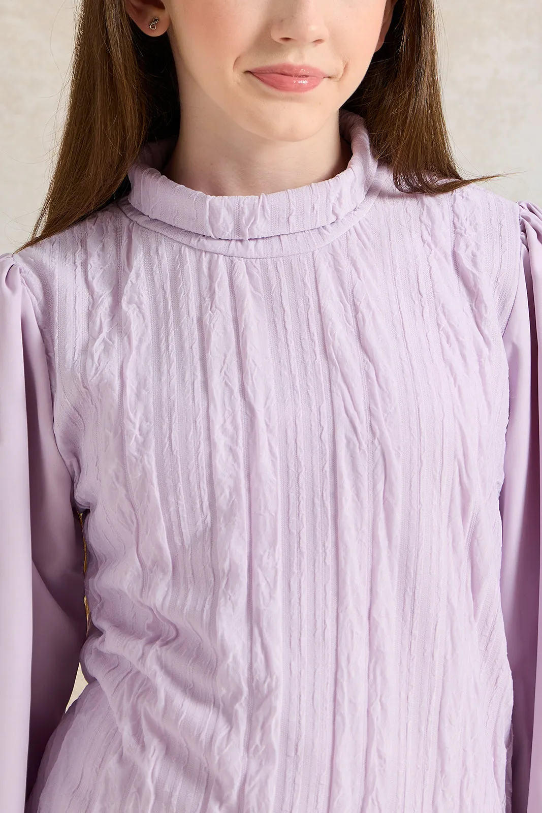 Senior Girls Purple Textured Top