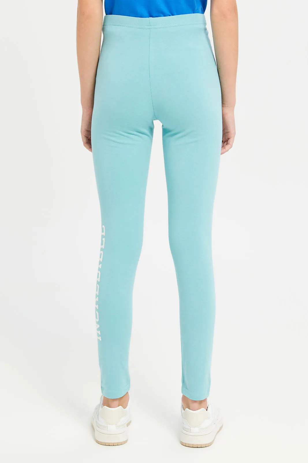 Senior Girls Teal Basic Leggings