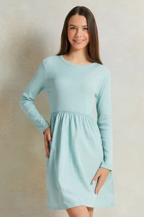 Senior Girls Teal knitted dress