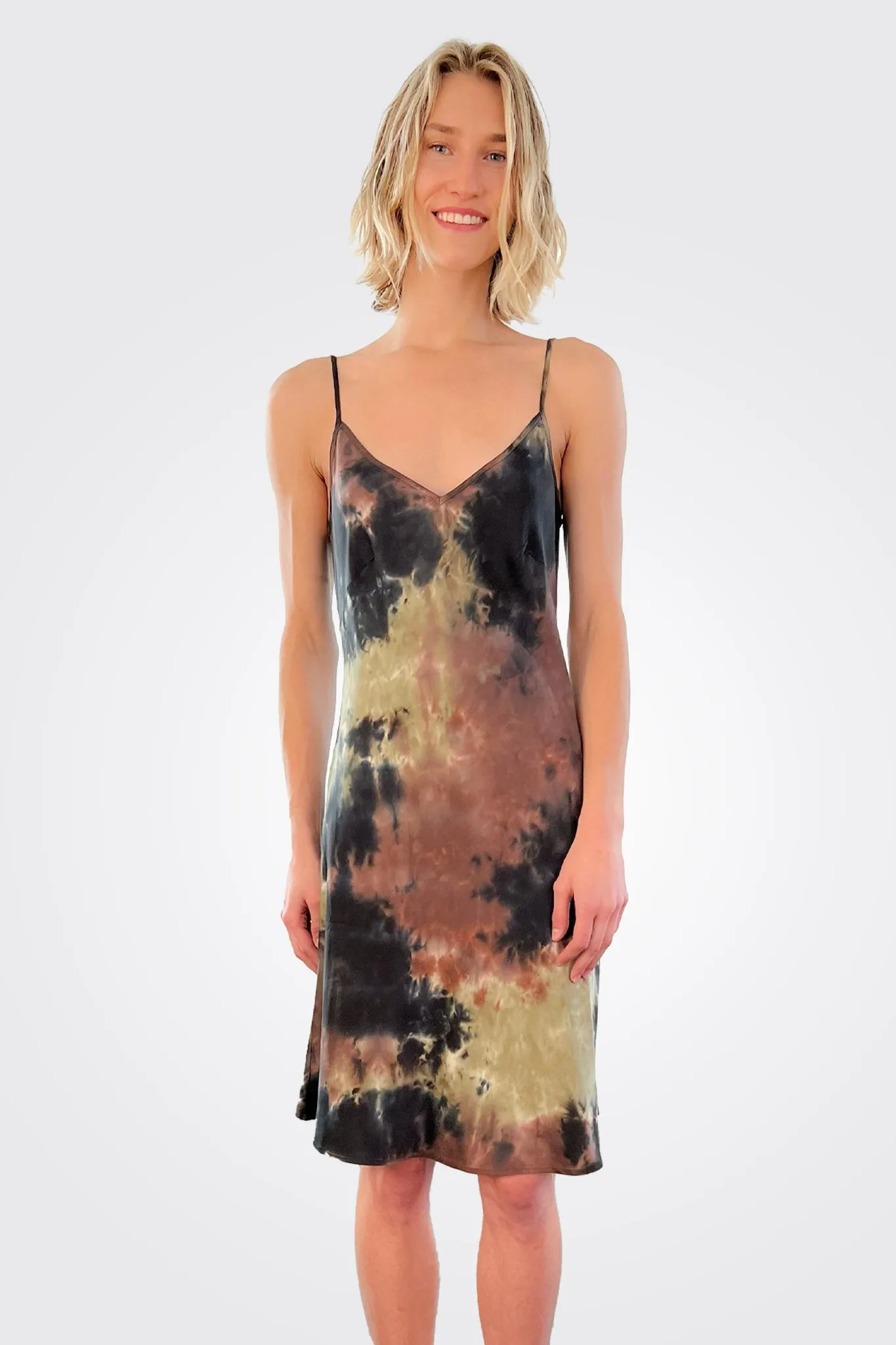 Short Slip Dress - Camo Green