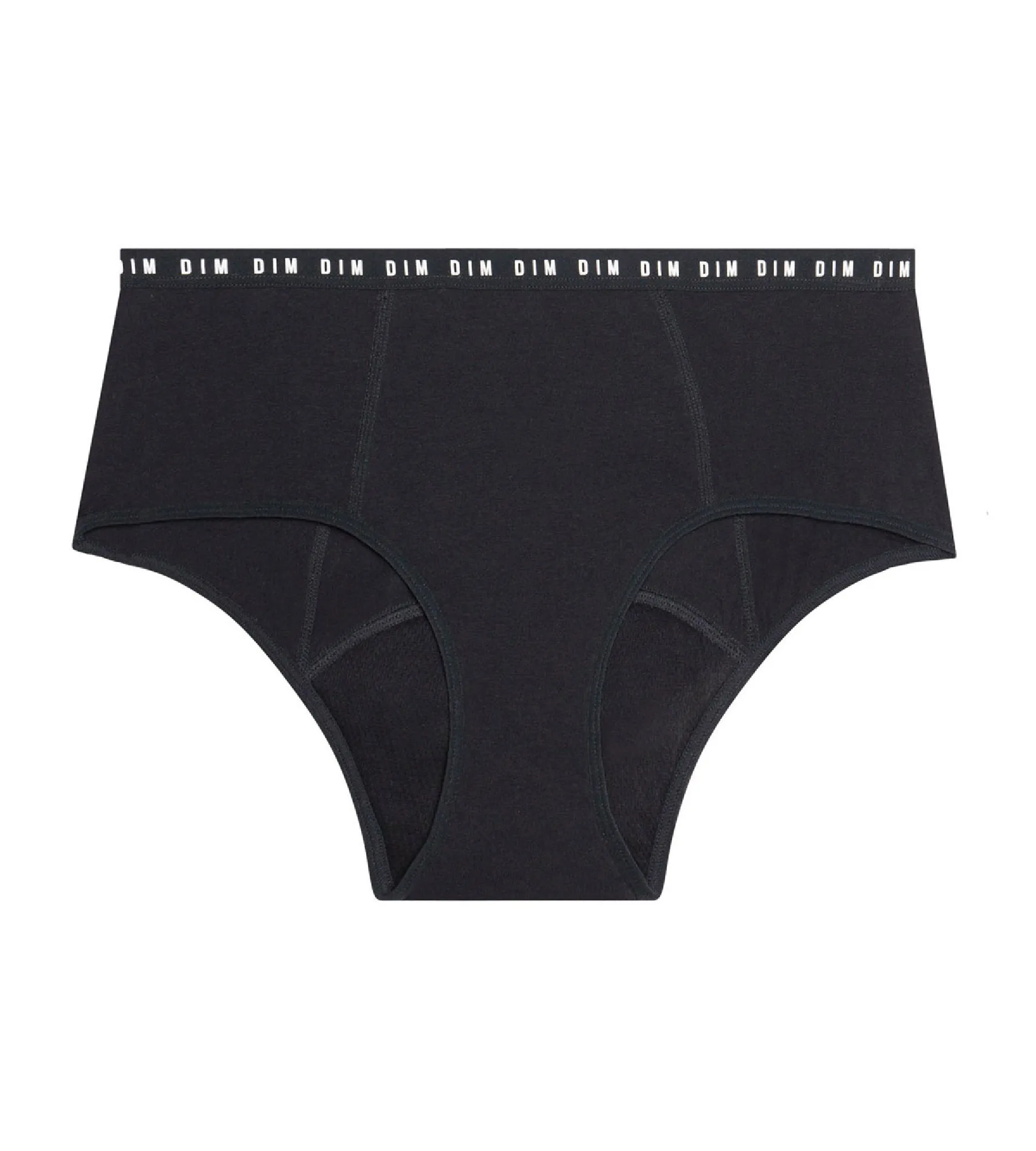 Shorty menstruel lavable en coton bio noir Flux abondant Dim Protect