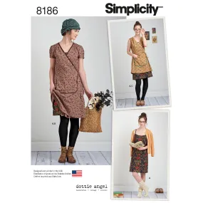 Simplicity Pattern 8186  Women's Dottie Angel Frock: Wrap & Slip Dress