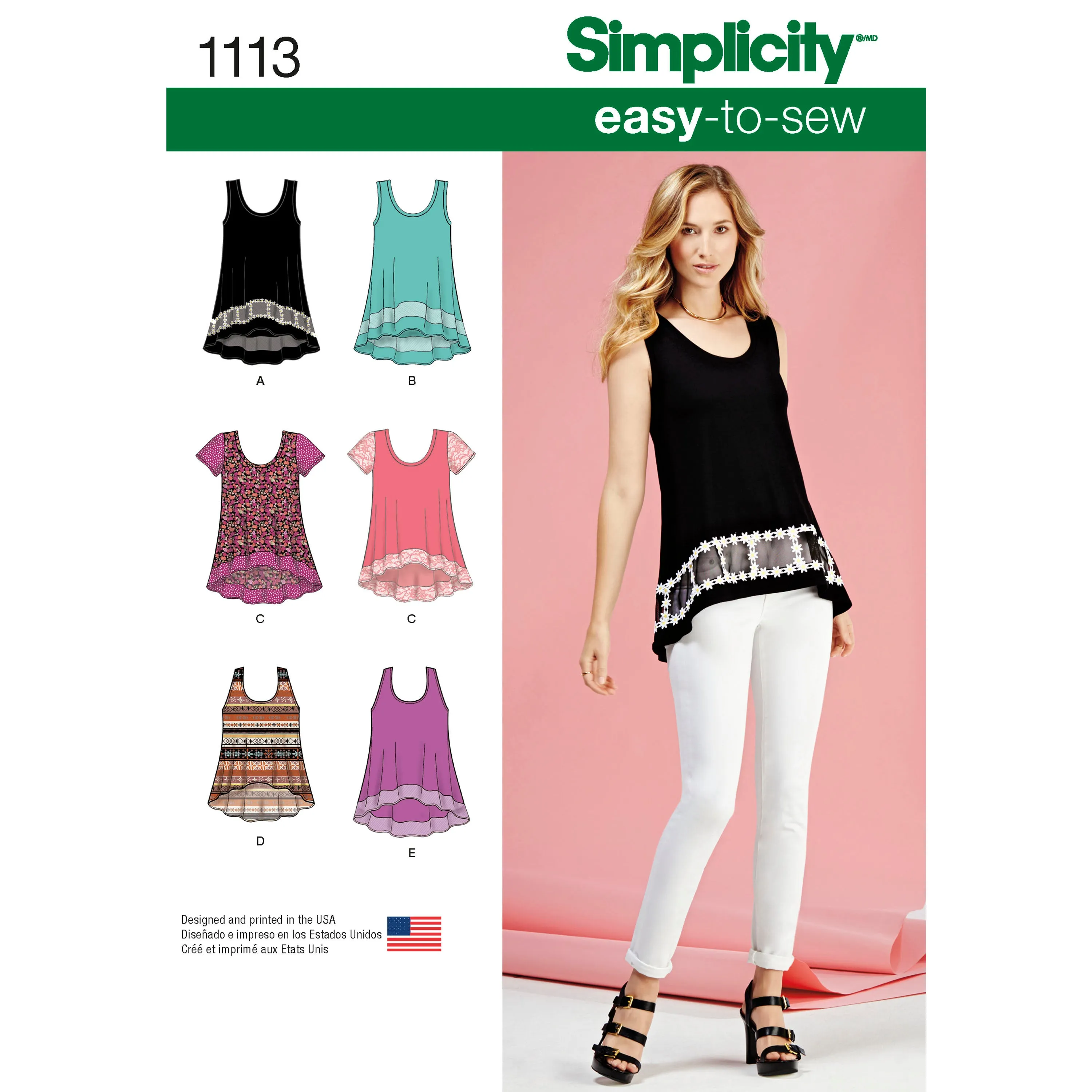 Simplicity Sewing Pattern 1113 Misses’ Easy-To-Sew Knit Tops