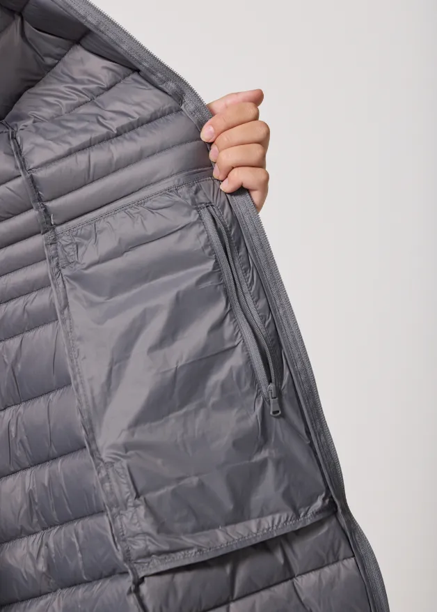 Smoke Duck Down Midi Puffer Coat