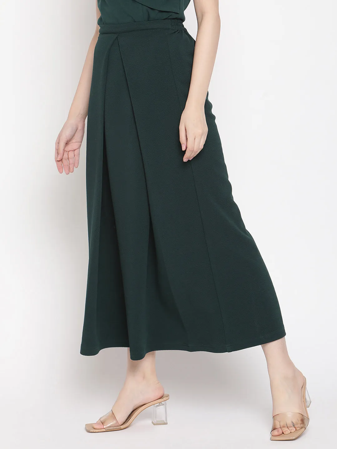 Solid Pleated Relaxed Culotte