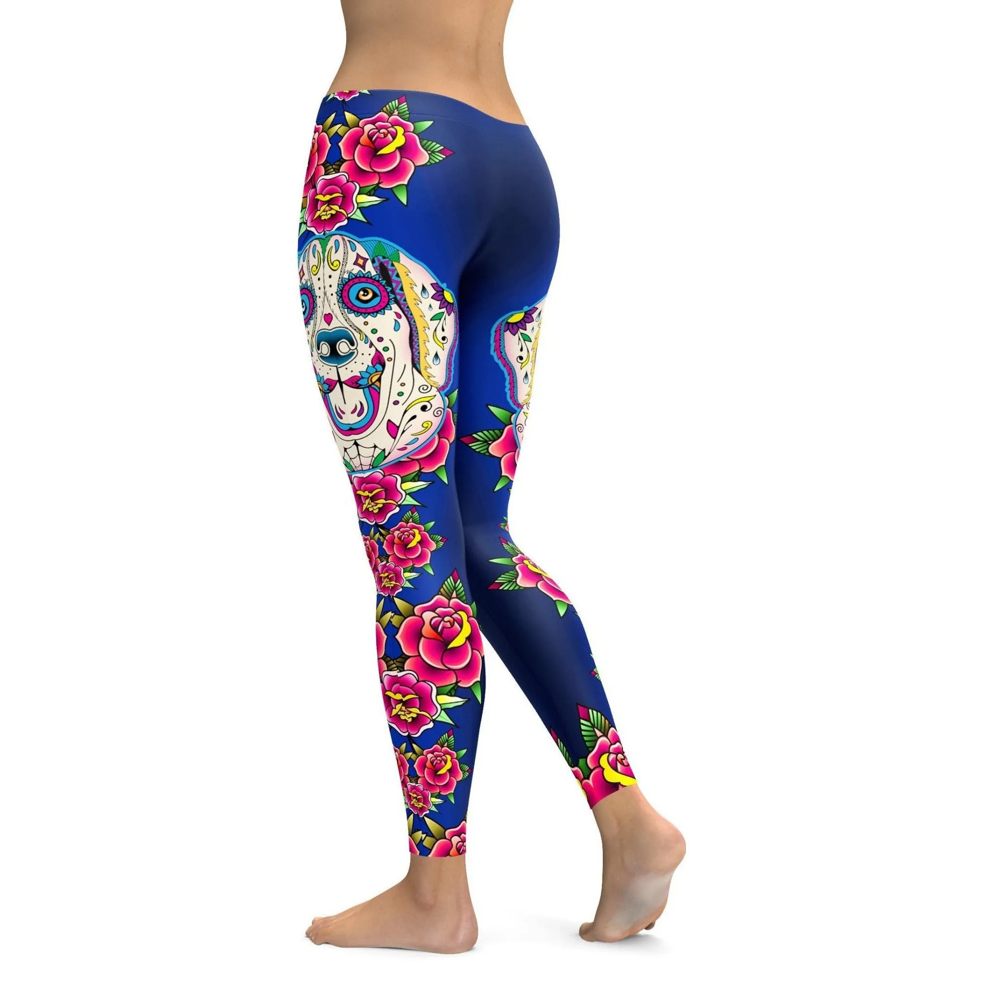 Sugar Skull Labrador Leggings