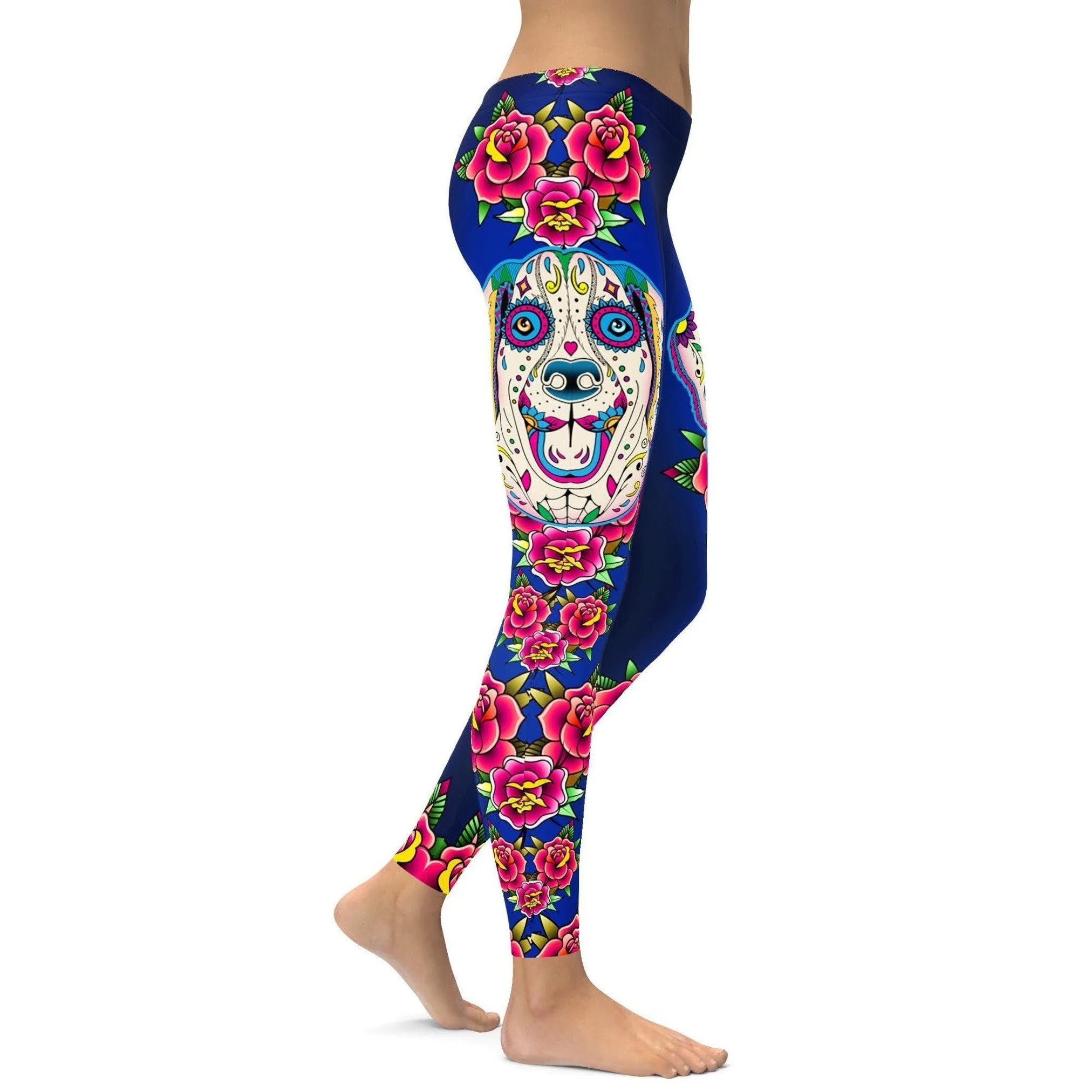 Sugar Skull Labrador Leggings