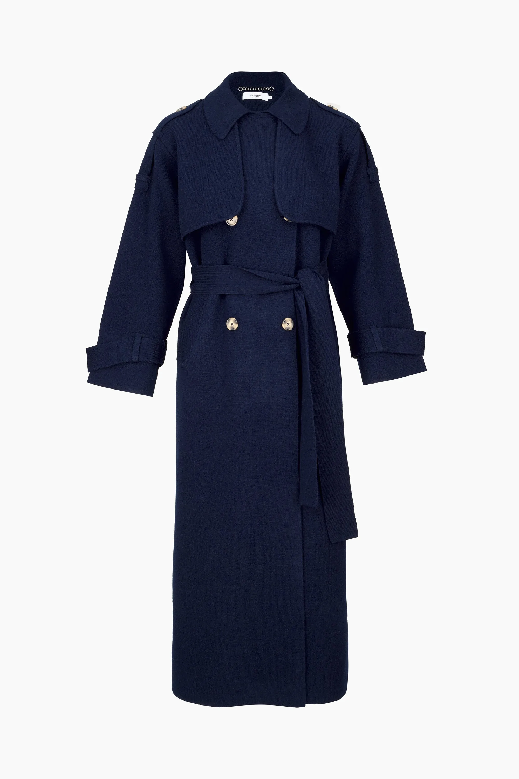 Talia Knitted Trench Marine