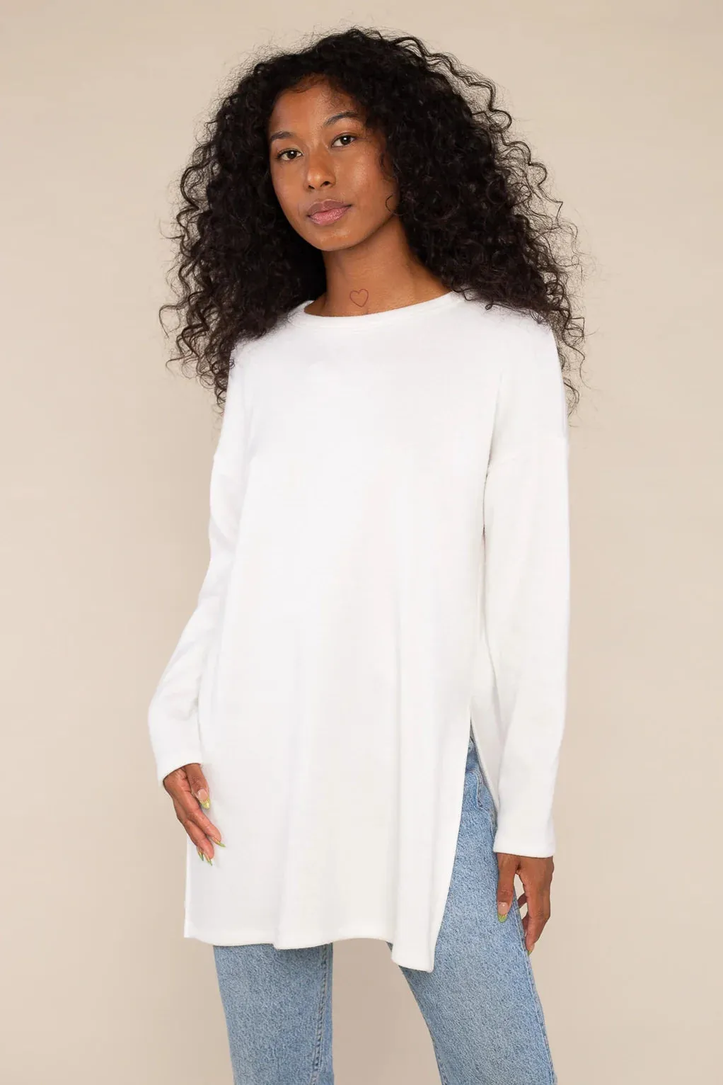 The Gia Tunic Top by NLT - White - PLUS