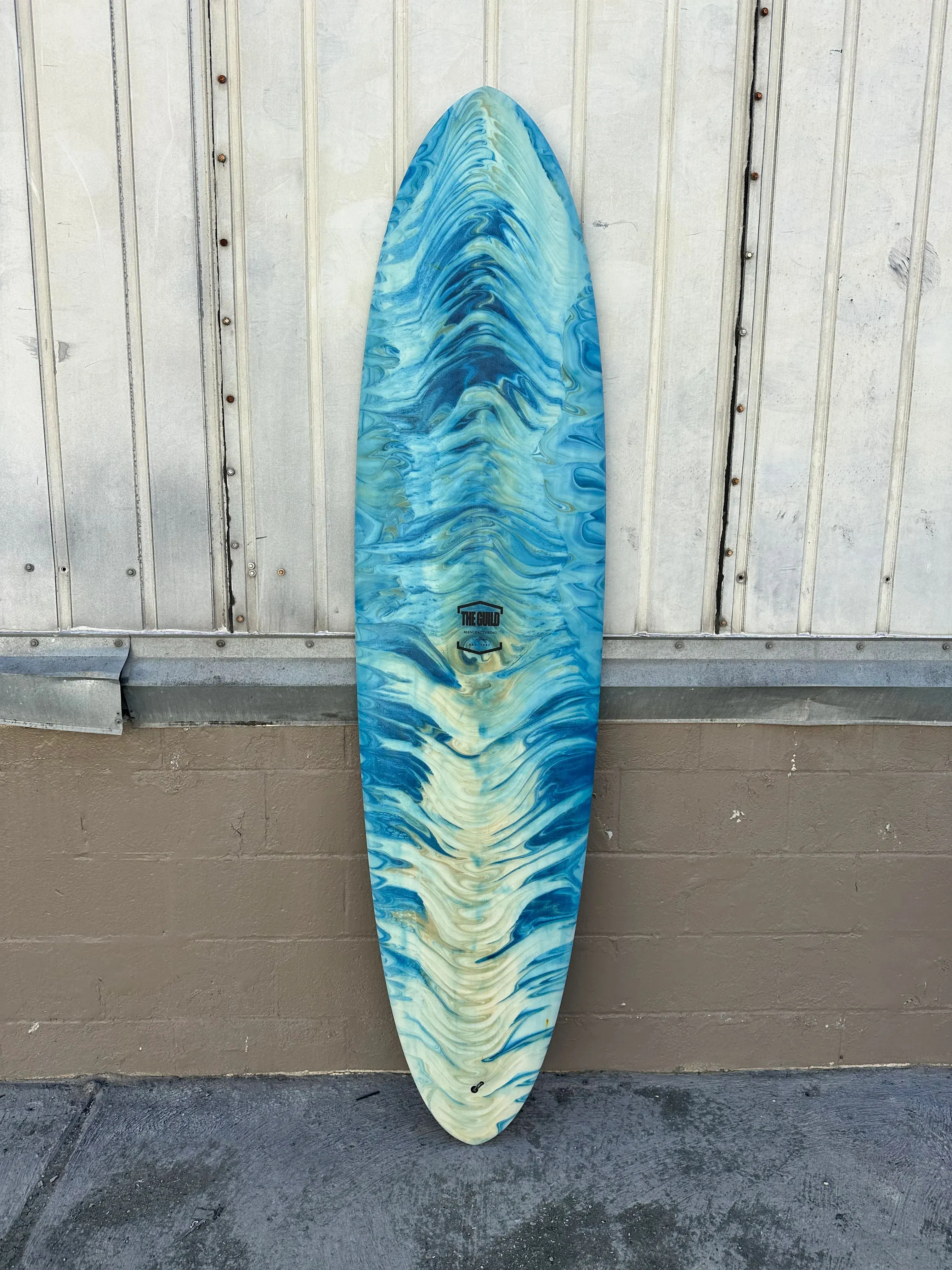 THE GUILD | 7'2" COSMIC CUCUMBER BLUE ABSTRACT/CLEAR SURFBOARD