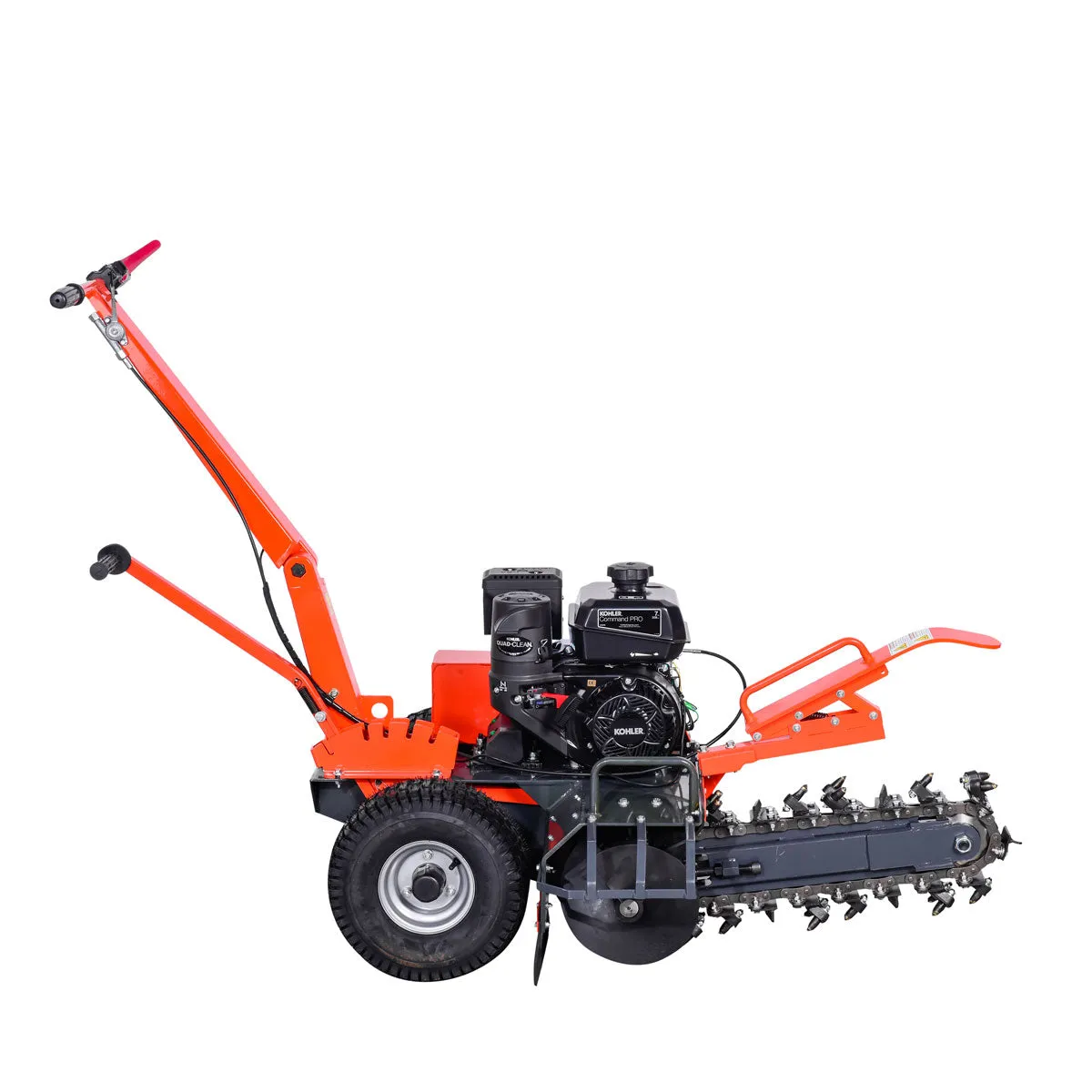 TMG Industrial 18” Kohler Powered Trenching Machine Trencher, 4” Trench Width, 18” Trench Depth, 7 HP Gasoline Engine, Auto-Feed Auger, TMG-GT418